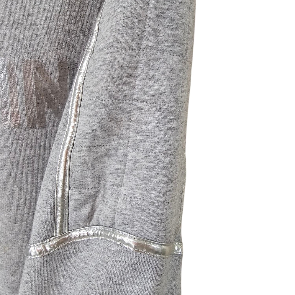Balmain Paris Gray Embrossed Silver Crew Neck Sweatshirt S/M unisex - Picture 6 of 10